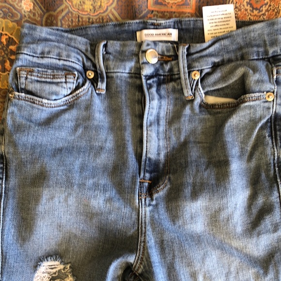 Good American Good Waist Raw Edge Skinny Jeans 2/26 - Picture 6 of 9